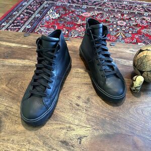 Diesel Black Leather High-Top Casual Sneaker Size US 9.5